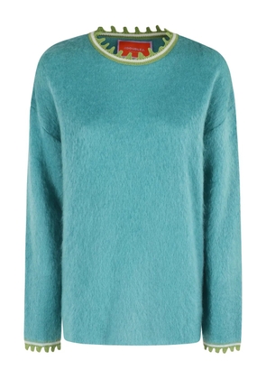 La DoubleJ scalloped-trimmed sweater - Blue