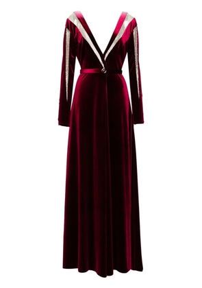 Saiid Kobeisy velvet long dress - Red