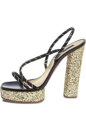 Marc Jacobs Vintage pre-owned 140mm glitter-embellished platform sandals - Black