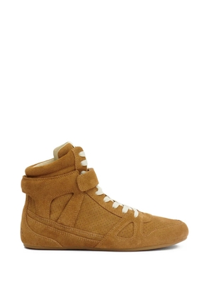 ISABEL MARANT Senny high-top leather sneakers - Brown