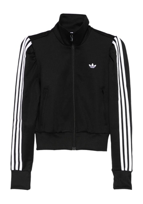 adidas striped-sleeve zip-up sweatshirt - Black