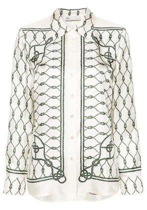 Tory Burch knot-print silk shirt - Neutrals