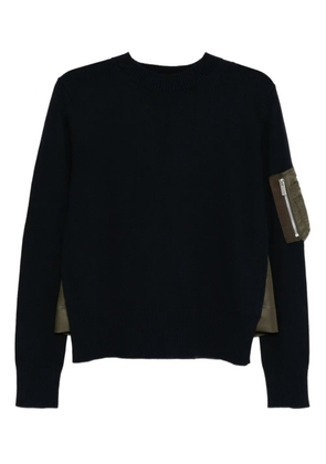 sacai nylon-patch jumper - Blue