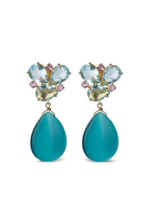 Bounkit Jewelry Nina quartz and amethyst drop earrings - Gold