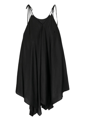 Shanshan Ruan spaghetti strap asymmetric silk dress - Black