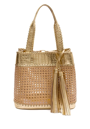 Isla Sextavada woven tassel shoulder bag - Neutrals
