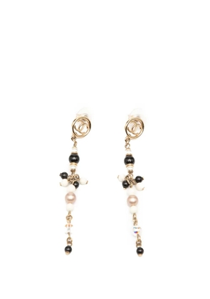 CHANEL Pre-Owned 2019 Gold Plated CC Faux Pearl Beads Drop Push Back Earrings costume earrings