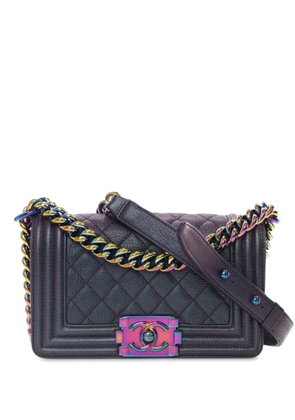 CHANEL Pre-Owned 2015-2016 Small Quilted Iridescent Goatskin Boy Flap crossbody bag - Purple