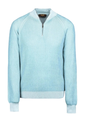 Moorer FEDRO-SIA ribbed zip-neck sweater - Blue