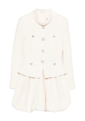 Self-Portrait bouclé collared mini dress - Neutrals