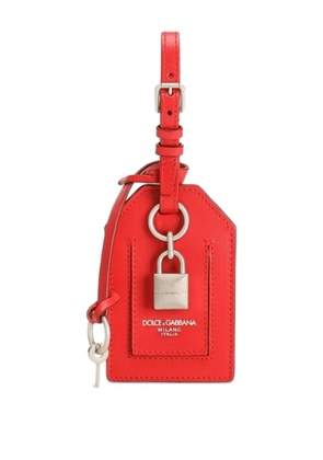 Dolce & Gabbana leather tag keychain - Red