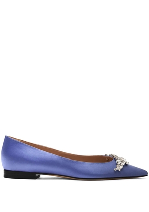 Scarosso Iris crystal-embellished ballerina shoes - Purple