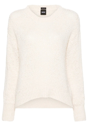 BOSS 3D-knit crew-neck jumper - Neutrals
