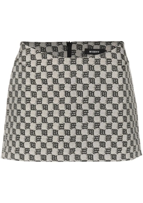 MISBHV monogram-pattern mini skirt - Neutrals