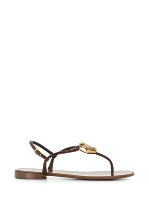 Giuseppe Zanotti gemstone detail leather sandals - Brown