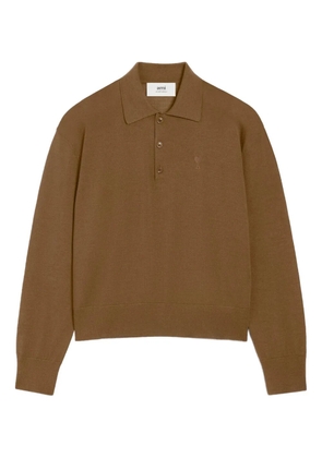 AMI Paris Ami de Coeur polo shirt - Brown
