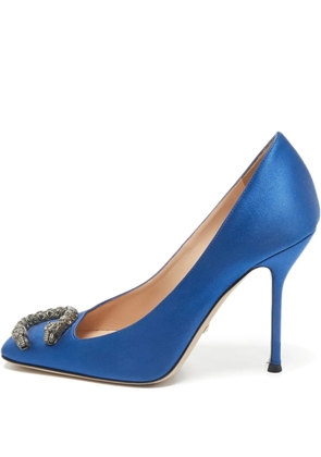 Gucci Pre-Owned embellishment satin pumps - Blue