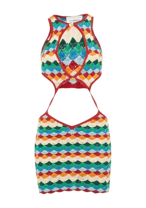 Casablanca crochet cut-out dress - Blue