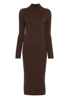 TWINSET ribbed midi dress - Brown