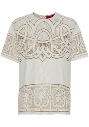 La DoubleJ Lacey House embroidered T-shirt - Neutrals