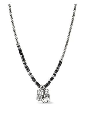 John Hardy sterling silver Heishi Tag onyx necklace