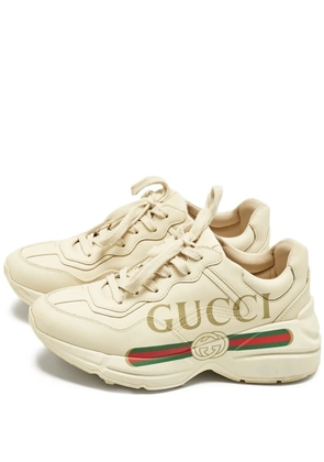 Gucci Pre-Owned Rhyton leather sneakers - Neutrals