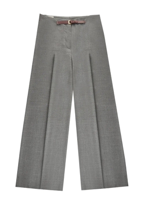 slowear buckle-strap wide-leg trousers - Grey