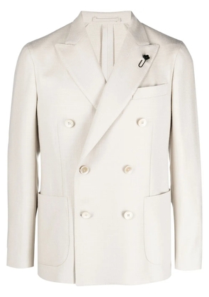 Lardini peak-lapel double-breasted blazer - Neutrals