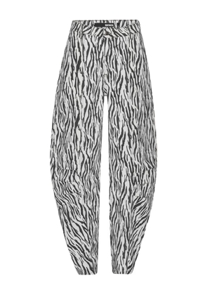 ROTATE BIRGER CHRISTENSEN zebra-print twill pants - White