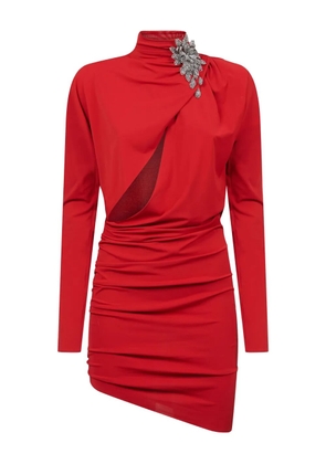 Amen asymmetric midi dress - Red