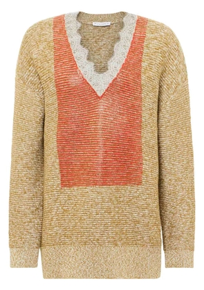 JW Anderson lace-trim jumper - Gold