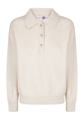 Howlin' buttoned collar polo top - Neutrals