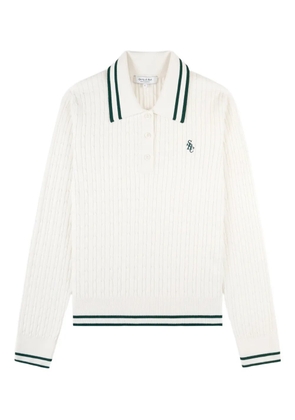 Sporty & Rich striped cable-knit polo shirt - Neutrals