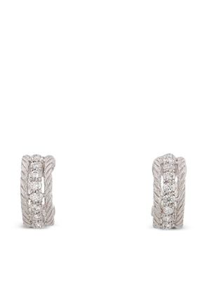 Buccellati 1980's diamond white gold earrings - Silver