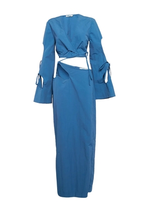 Christopher Esber tie-up long-sleeve skirt set - Blue
