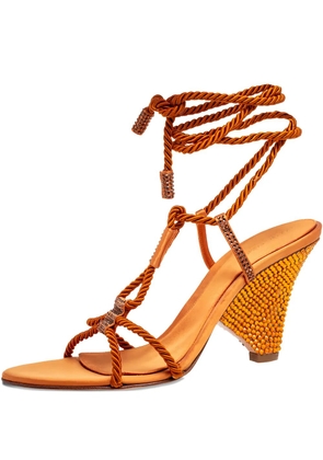 Sergio Rossi rope-detail ankle-wrap sandals - Orange