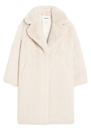 Apparis Steffi wide-lapels faux-fur coat - Neutrals