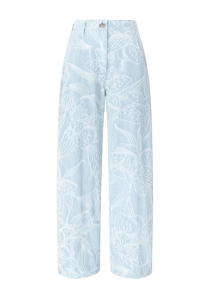 Genny floral-print wide-leg jeans - Blue