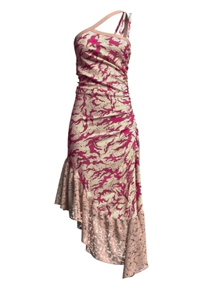 Maccapani Albi asymmetric ruched midi dress - Neutrals