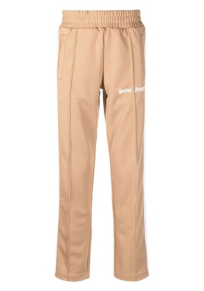 Palm Angels logo-print track pants - BEIGE WHITE