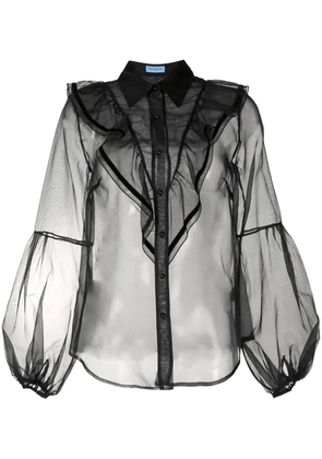 Macgraw Love Bird sheer blouse - Black