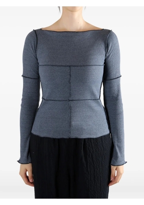 Baserange boat-neck top - Blue