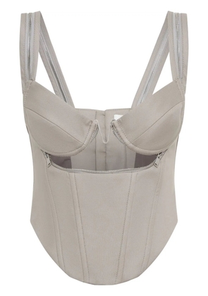 Dion Lee panelled zipped bustier top - Grey