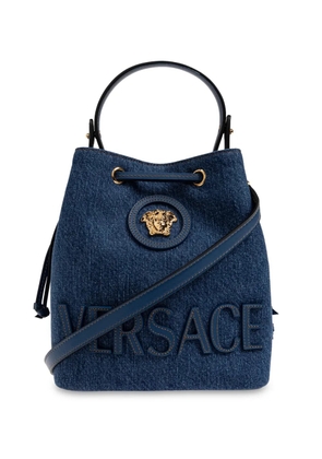 Versace La Medusa denim bucket bag - Blue