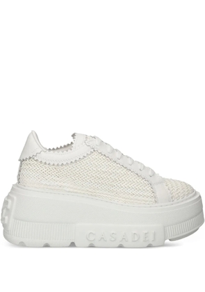 Casadei Nexus textured platform sneakers - White