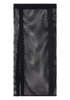Off-White logo-tape mesh skirt - Black