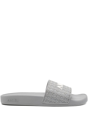 AMIRI MA Quad embossed-logo slides - Grey