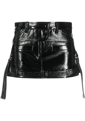 Courrèges tie-detail patent miniskirt - Black