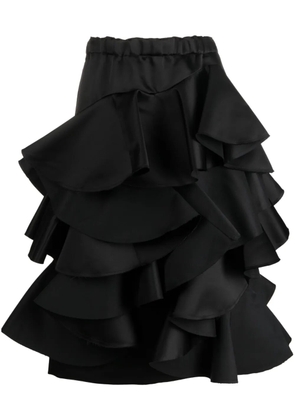 Comme Des Garçons ruffled tiered midi skirt - Black