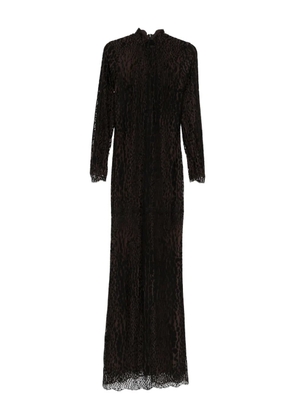 TOM FORD leopard-print high-neck maxi dress - Black